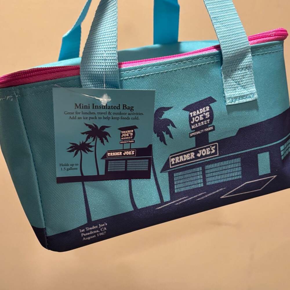 Trader Joe's Teal Mini Insulated Cooler Shopping Bag 1.5 Gallon